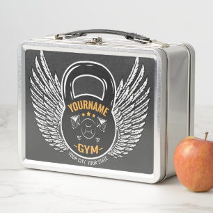 Personalized GYM Fitness Trainer Kettlebell Metal Lunch Box