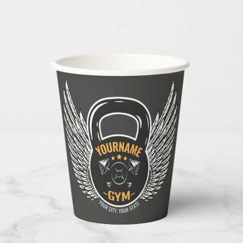 Personalized GYM Fitness Trainer Kettlebell  Paper Cups