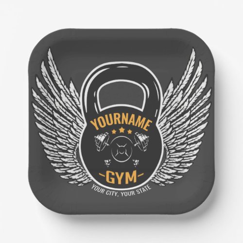 Personalized GYM Fitness Trainer Kettlebell  Paper Plates