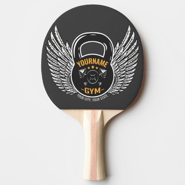 Personalized GYM Fitness Trainer Kettlebell Ping Pong Paddle (Front)