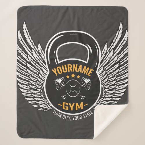 Personalized GYM Fitness Trainer Kettlebell  Sherpa Blanket