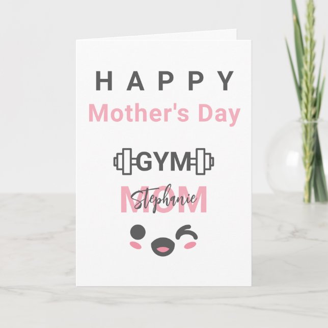 Personalized Gym Mom Happy Mother's Day Card (Front)