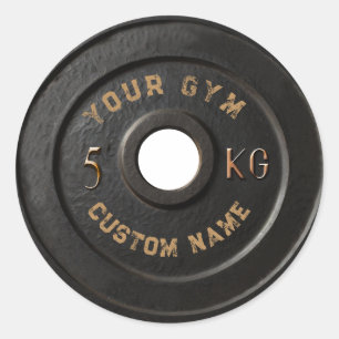 Personalized Gym Owner Funny Vintage Fitnes Classic Round Sticker