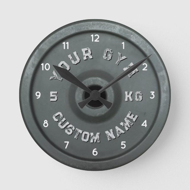 Personalized Gym Owner | Funny Vintage Fitnes  Round Clock (Front)