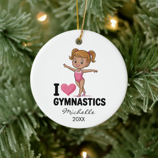  Personalized Gymnast gymnastics Girl Christmas  Ceramic Ornament (Tree)