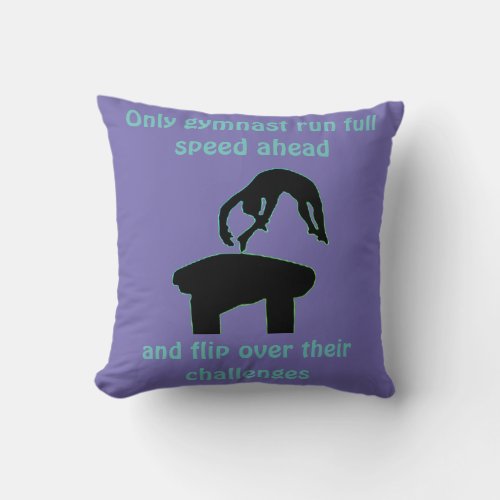 Personalized Gymnast Vault Message Gymnastics Throw Pillow