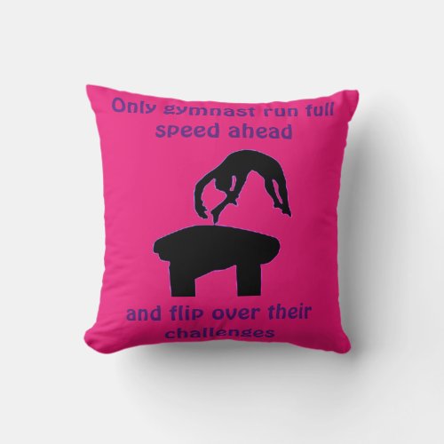 Personalized Gymnast Vault Message Gymnastics Throw Pillow