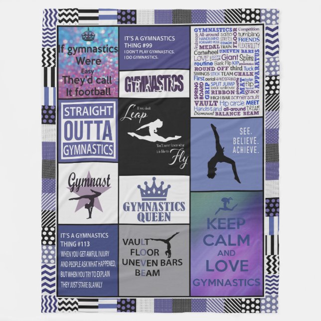 Personalized Gymnastic Blanket, Custom Gymnastic  (Front)