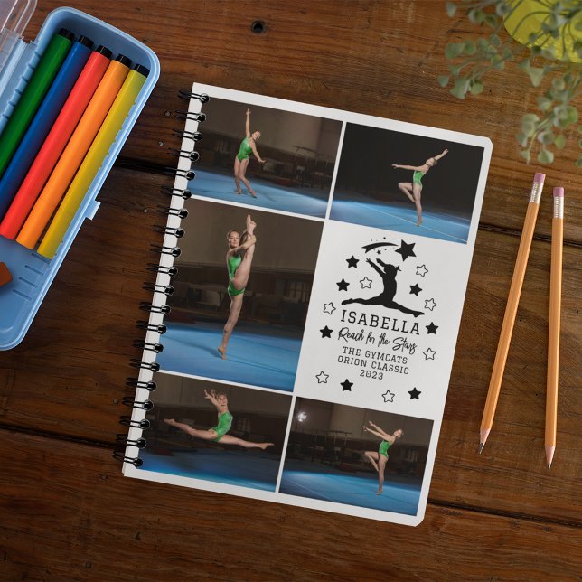 Personalized Gymnastics 5 Photo Collage Name Year  Notebook (Creator Uploaded)