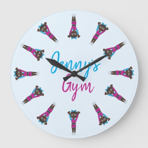 Personalized Gymnastics Acrobatics Tumbling Gym Large Clock