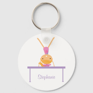 Personalized gymnastics balance beam kids keychain