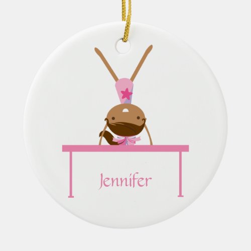 Personalized gymnastics balance beam kids ornament