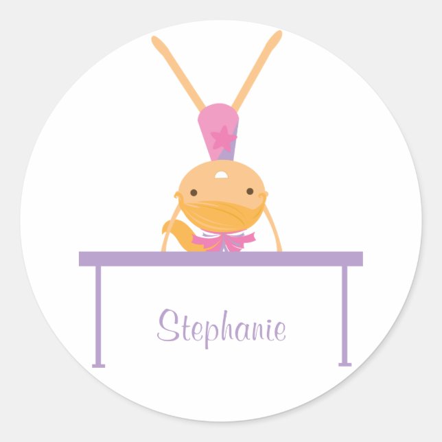 Personalized gymnastics balance beam kids stickers (Front)