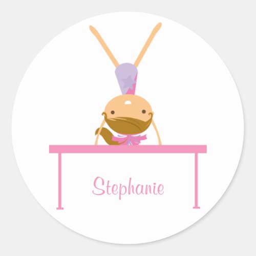 Personalized gymnastics balance beam kids stickers