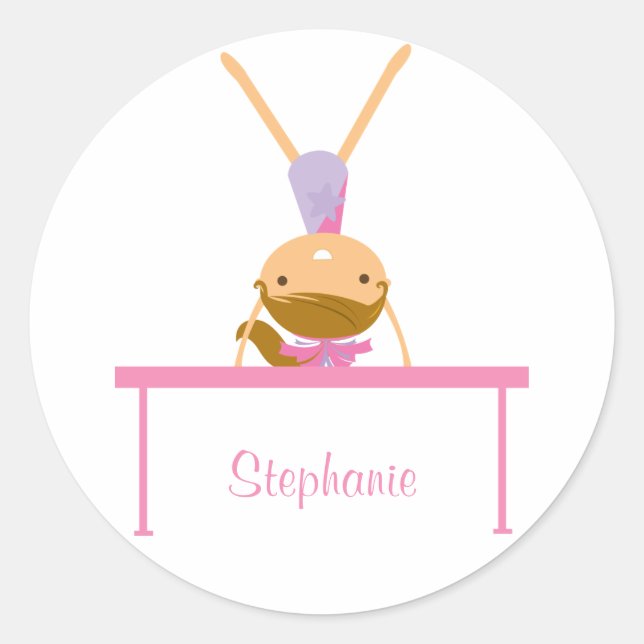 Personalized gymnastics balance beam kids stickers (Front)
