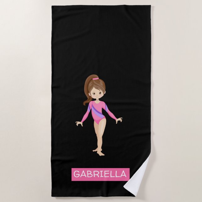 Personalized Gymnastics Beach Towel (Front)