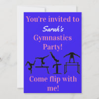Personalized Gymnastics Birthday Party Invitation
