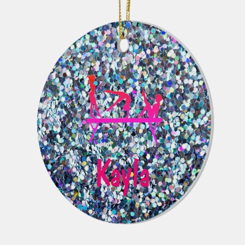 PERSONALIZED GYMNASTICS BLING ORNAMENT