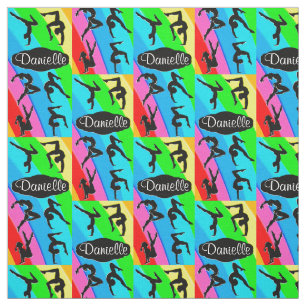 PERSONALIZED GYMNASTICS CHAMPION RAINBOW FABRIC