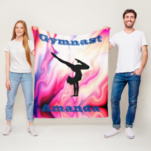 Personalized Gymnastics Fleece Blanket for Girls