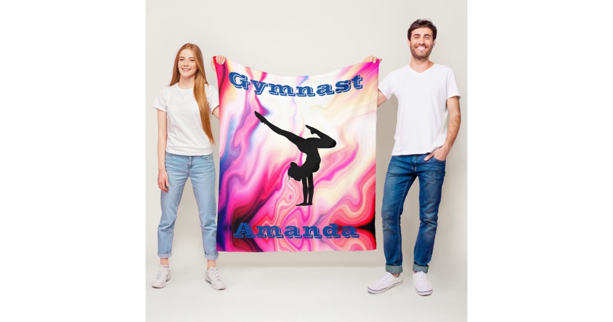 Personalized Gymnastics Fleece Blanket for Girls Zazzle