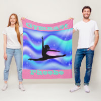 Personalized Gymnastics Fleece Blanket for Girls