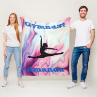 Personalized Gymnastics Fleece Blanket for Girls