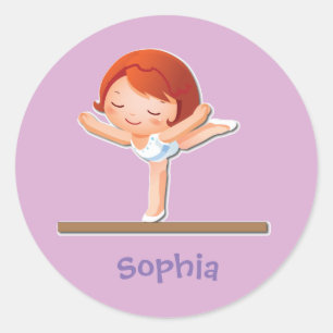 Personalized Gymnastics Gifts Classic Round Sticker