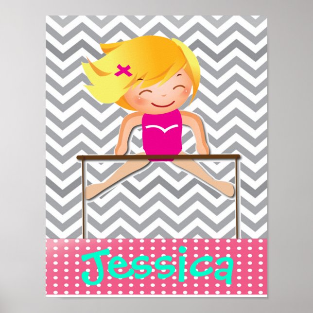 Personalized Gymnastics Girl Bar Poster (Front)