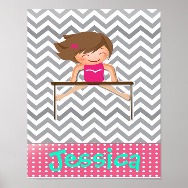 Personalized Gymnastics Girl Bar Posters (Front)