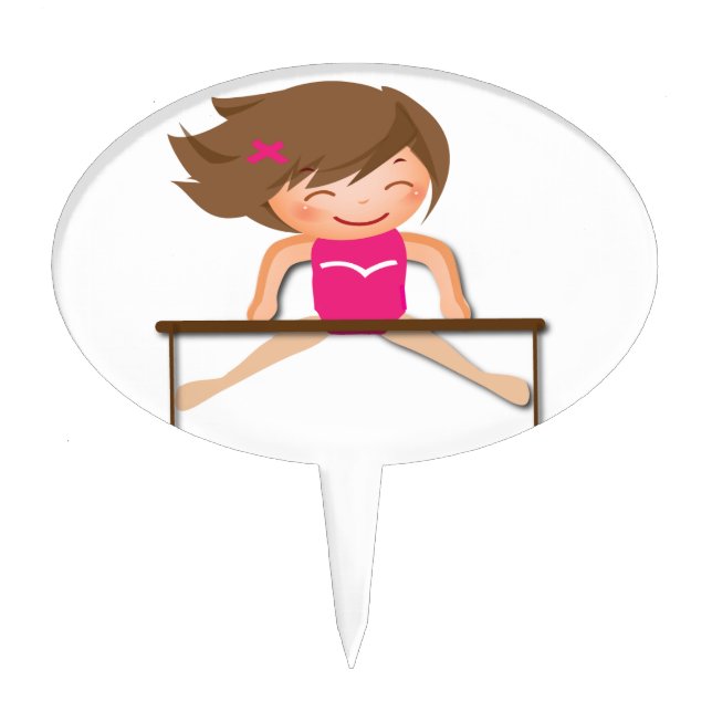 Personalized GYMNASTICS Girl Bars Gifts Cake Topper (Front)
