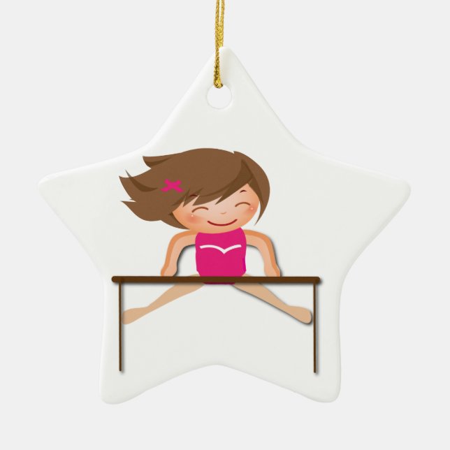 Personalized GYMNASTICS Girl Bars Gifts Ceramic Ornament (Front)