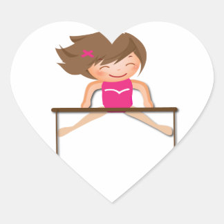 Personalized GYMNASTICS Girl Bars Gifts Heart Sticker