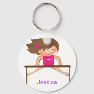 Personalized GYMNASTICS Girl Bars Gifts Keychain