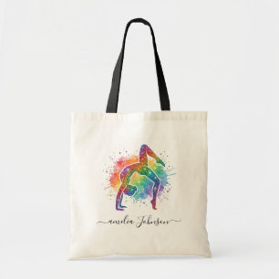 Personalized Gymnastics Glitter   Tote Bag