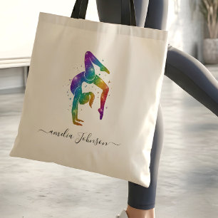 Personalized Gymnastics Glitter Tote Bag