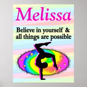 Personalized Gymnastics Goal And Dreams Poster by MySportsStar at Zazzle