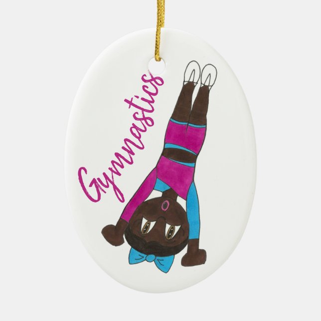 Personalized Gymnastics Gym Coach Gymnast Gift Ceramic Ornament (Front)