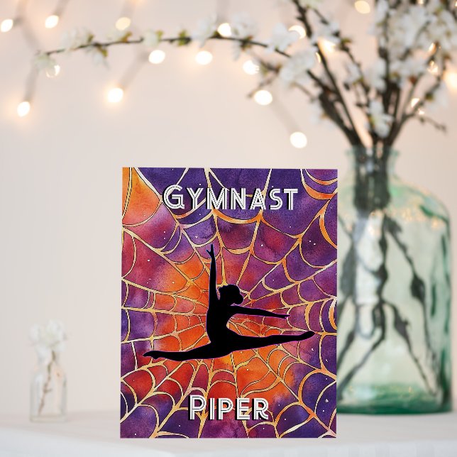 Personalized Gymnastics Halloween Spiderweb Foam Board (In Situ (Wedding))