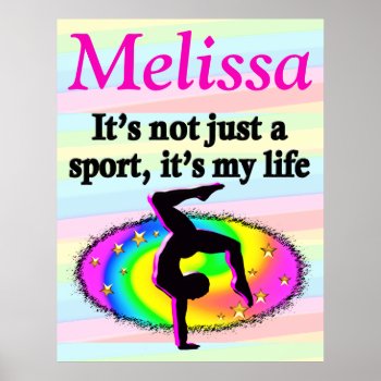 Personalized Gymnastics Life Poster by MySportsStar at Zazzle
