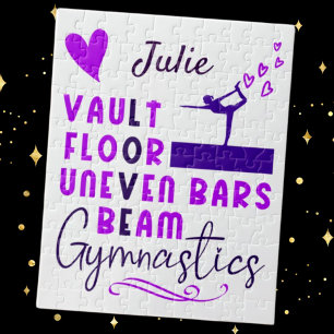 Personalized Gymnastics Love Events Jigsaw Puzzle