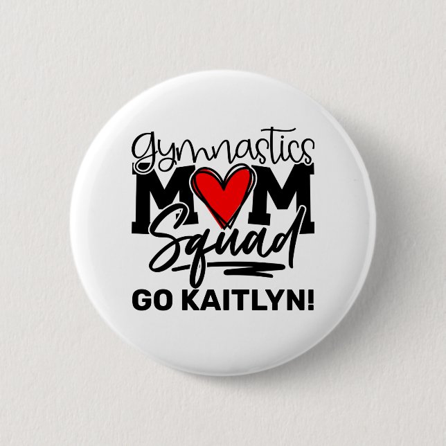 Personalized Gymnastics Mom Squad Button (Front)