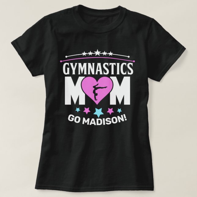 Personalized Gymnastics Mom T-Shirt (Design Front)