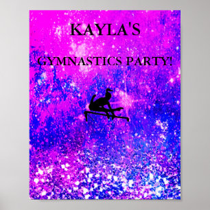 PERSONALIZED GYMNASTICS PARTY POSTER