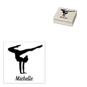 Personalized Gymnastics Rubber Stamp