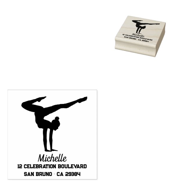 Personalized Gymnastics  Rubber Stamp (Stamped)