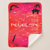 Personalized Gymnastics Sherpa Blanket