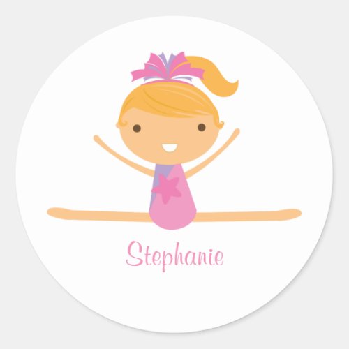 Personalized gymnastics split girls kids stickers