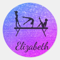 PERSONALIZED GYMNASTICS SQUARE STICKERS