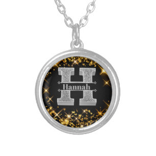  Personalized H Initial Silver Monogram Your Name Plated Necklace
